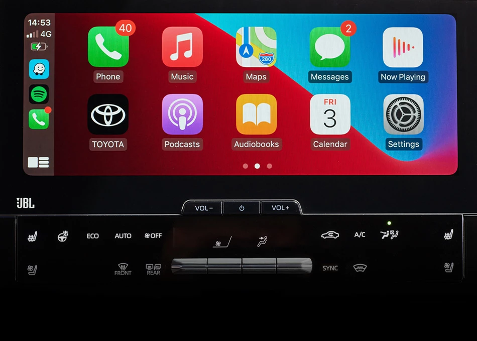 หน้าจอทัชสกรีนขนาด 12.3 นิ้ว รองรับท Apple CarPlay และ Android Auto