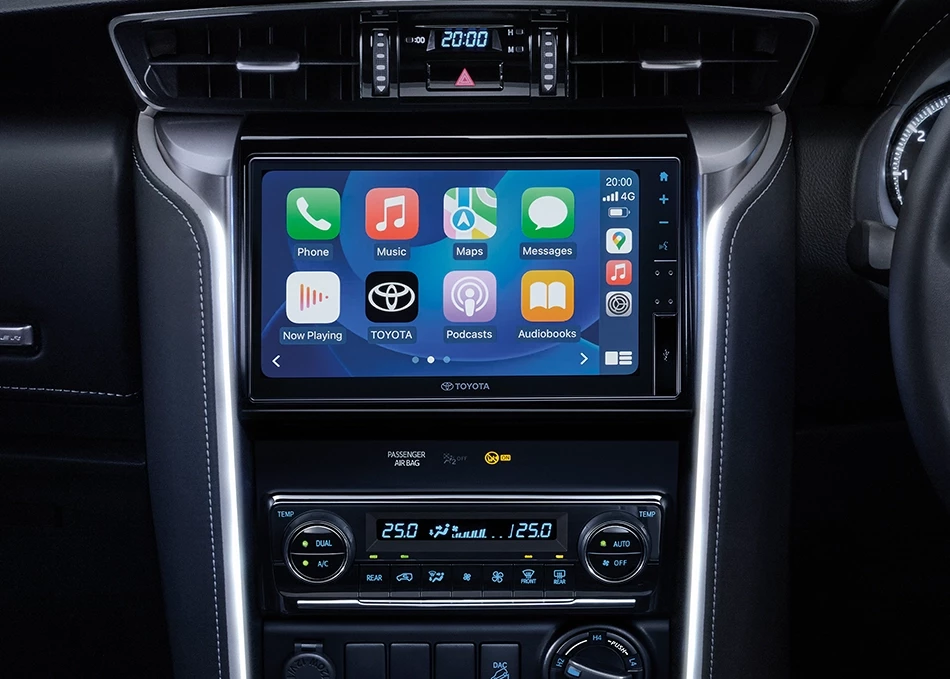 9" Touchscreen Support Wireless Apple CarPlay & Android Auto หน้าจอสัมผัสขนาด 9 นิ้ว แบบ Capacitive รองรับระบบ Wireless Apple CarPlay และ Android Auto เชื่อมต่อไร้สาย กับทุกความบันเทิง ใช้งานแอพพลิเคชั่นที่คุณชื่นชอบได้อย่างอิสระตลอดเส้นทาง พร้อมช่องเชื่อมต่อ USB 2 ตำแหน่ง