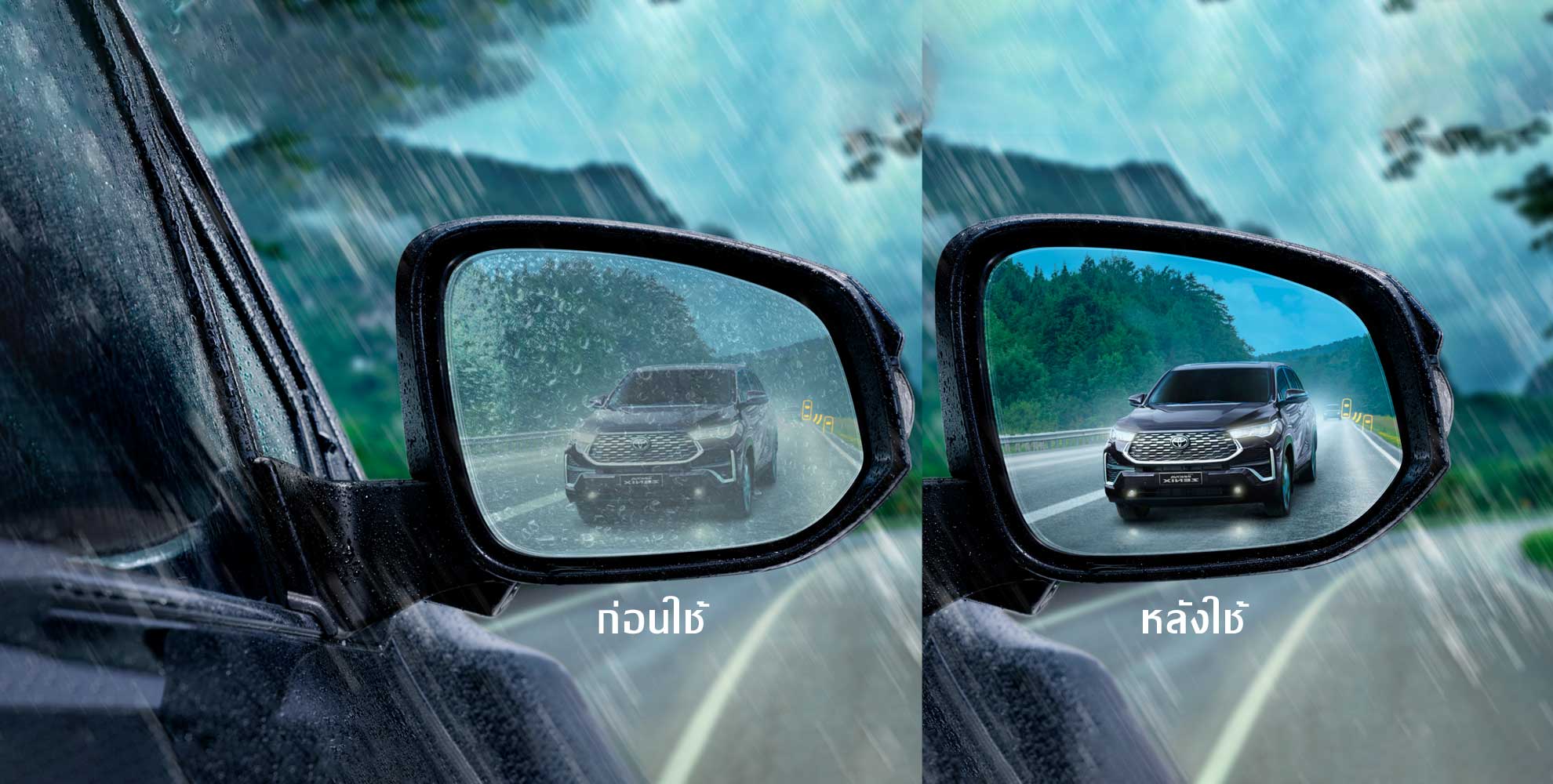 แผ่นฟิล์มกันน้ำเกาะกระจกมองข้าง Rainproof Side Mirror Film