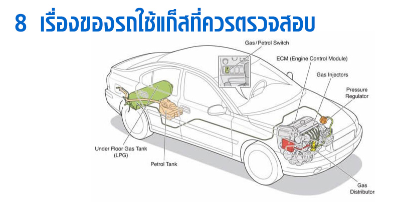 8 เรื่องของรถใช้แก็สที่ควรตรวจสอบ